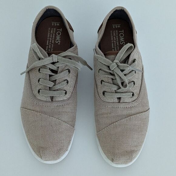 Toms Donovan Khaki Lace Up Sneakers 6.5 - Picture 2 of 9